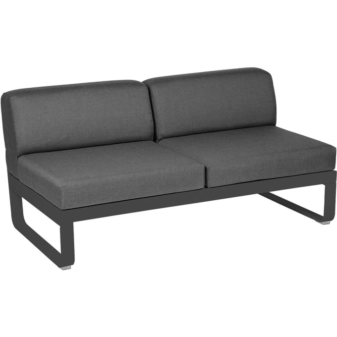 Fermob BELLEVIE 2-zits middenmodule - 47 antraciet mat - A3 grafietgrijs
