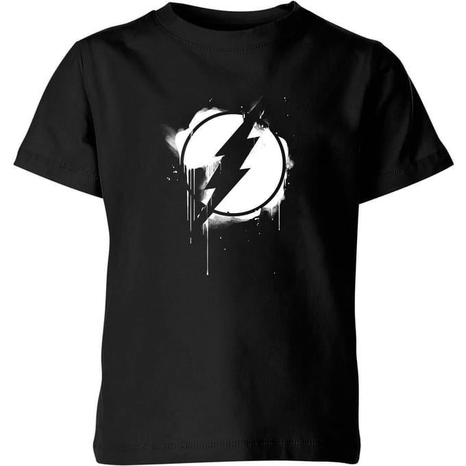 Justice League Graffiti The Flash Kids' T-Shirt - Black - 122/128 (7-8 jaar)