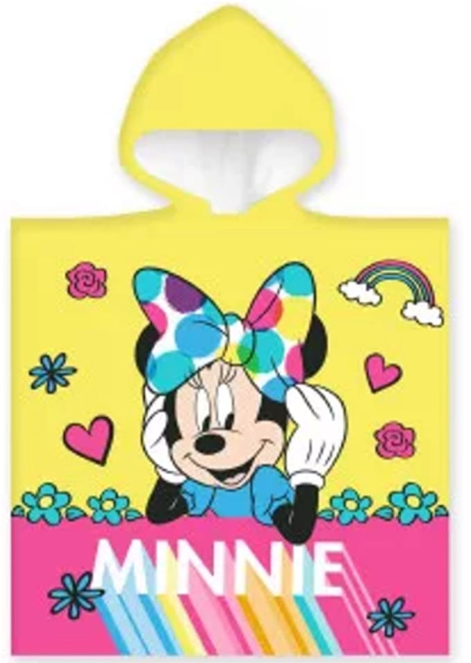Minnie poncho 50 x 100 cm geel