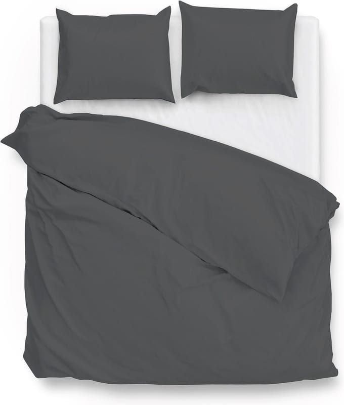 ZoHome Satinado Dekbedovertrek - Lits-jumeaux - 260x200/220 cm - Classic Anthracite