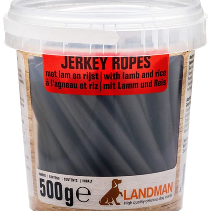Landman- Jerkey lamb/rice ropes - 500g - Hondensnack