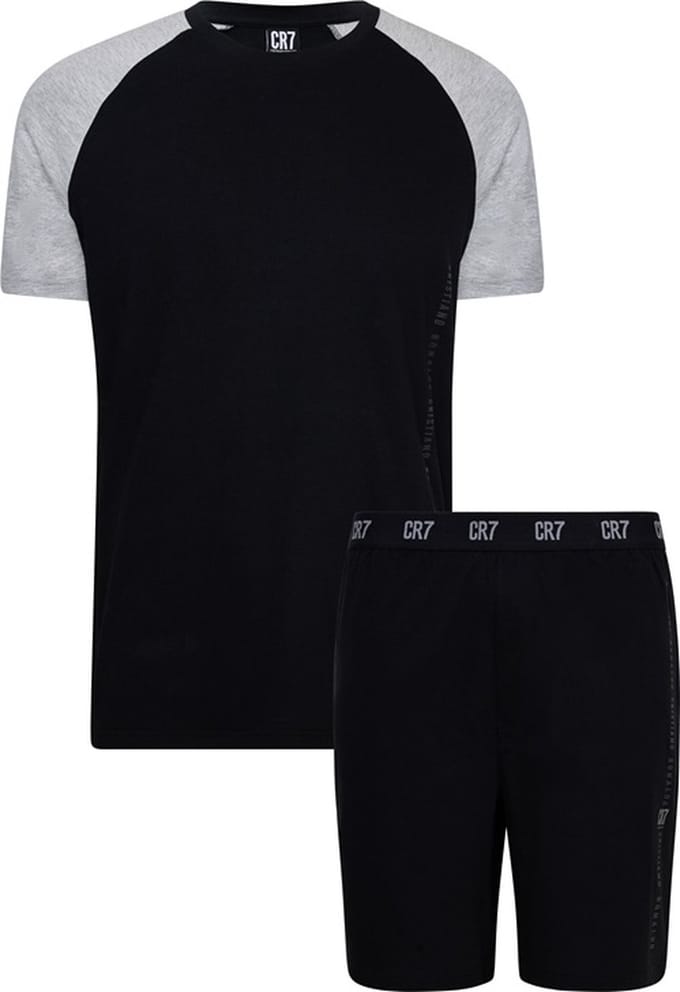 CR7 Heren Pyjama volwassenen kort (mix zwart/grijs)