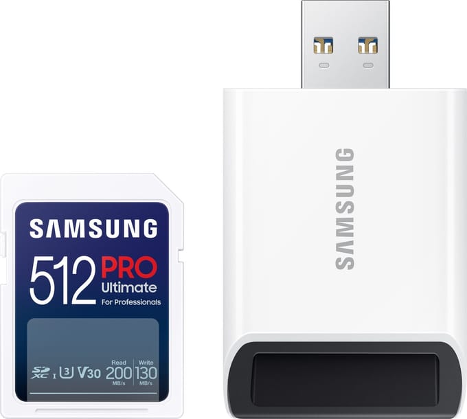 Samsung PRO Ultimate - SD Kaart met Kaartlezer - 200 & 130 MB/s - 512 GB