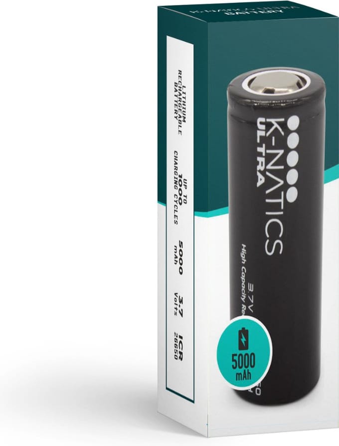 K-NATICS Oplaadbare 26650 Lithium-ion Batterij - 5000mAh - 3.7V