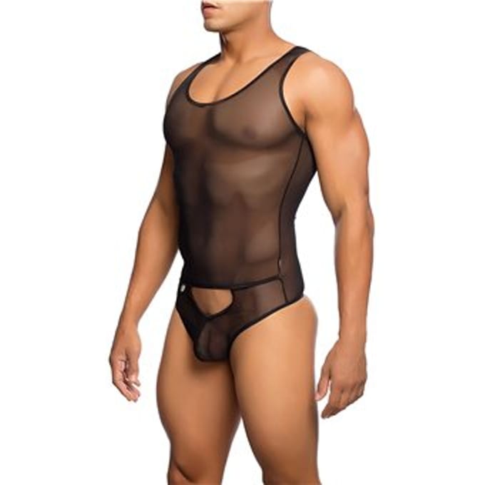 MOB EROTICWEAR - BLACK MESH THONG BODY S/M