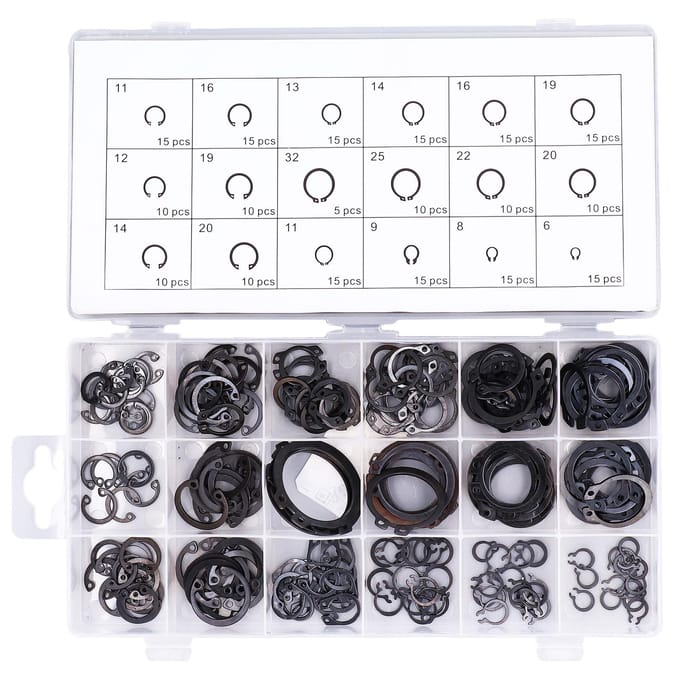 225 stuks C-clip borgring borgring borgmiddel hardware set kit voor machine voertuig