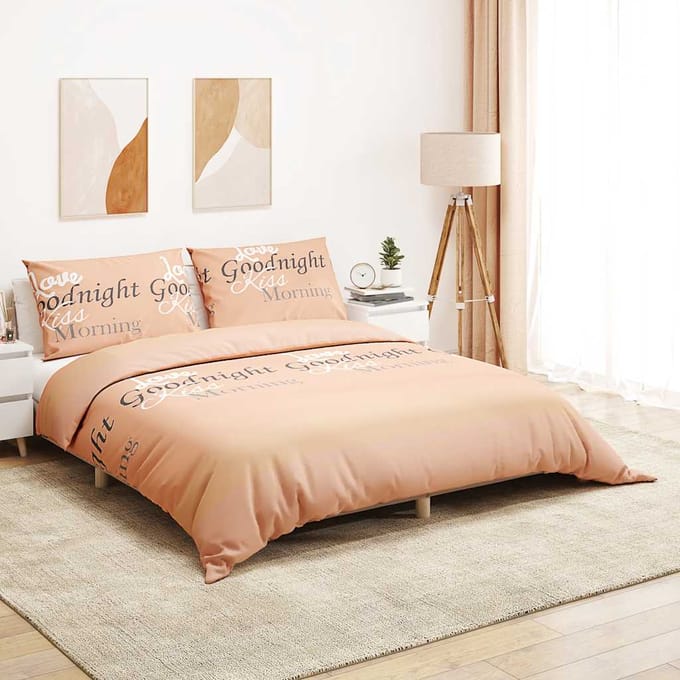 vidaXL Dekbedovertrekset 155x220 cm katoen roze