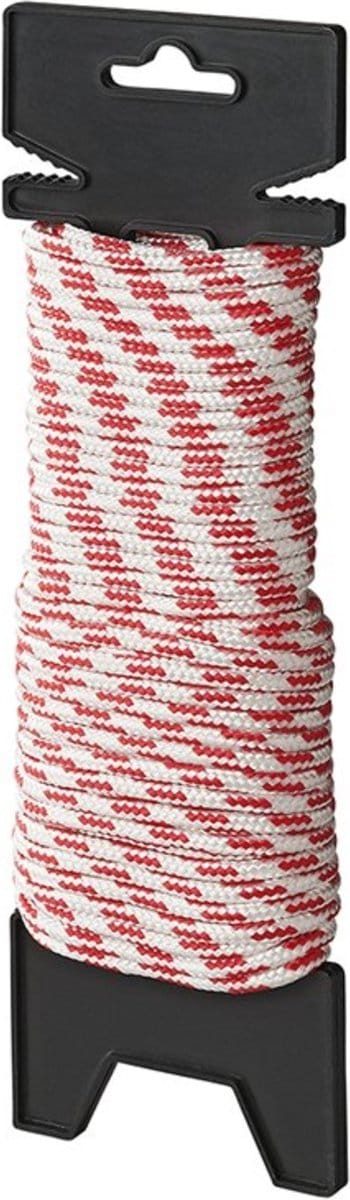 ProPlus Scheerlijn op Haspel - Ø 4 mm x 20 meter - Nylon - Rood en Wit