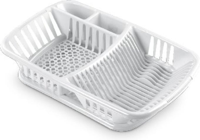 Hega Hogar Afwasrek wit kunststof - met lekbak - 52 x 33 x 11 cm - afdruiprek
