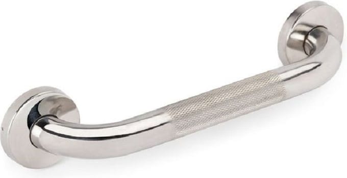 Badgreep 40cm chroom met anti slip handvat