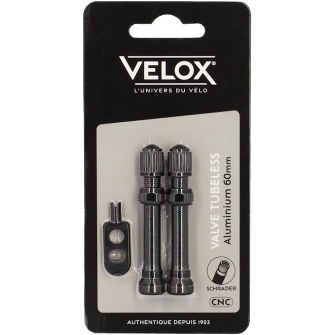 Tubeless schrader ventiel Velox (x2)