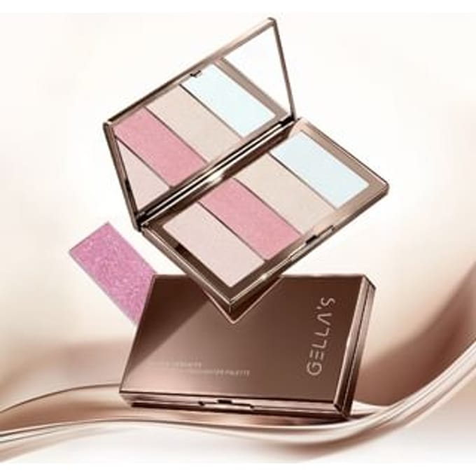 GELLA'S - Gilded Serenity Four-colour Highlighter Palette - 2 Types #01 Pure Moonlit Shimmer - 10.7g