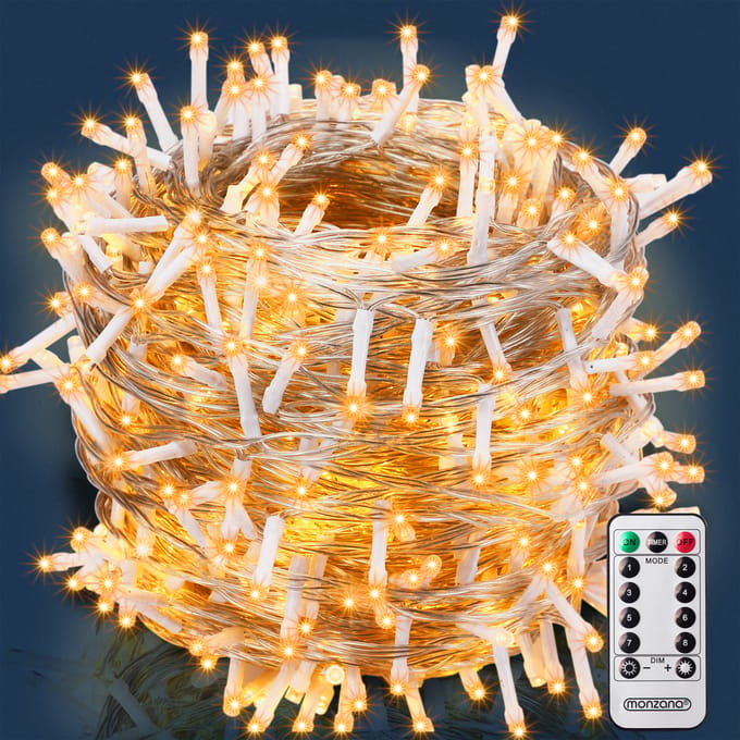 Monzana Lichtsnoer 400 LEDS – Afstandsbediening Timer – Warm Wit