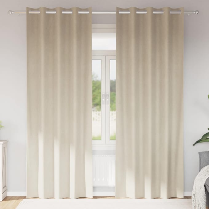 vidaXL - Gordijnen - 2 - st - Crèmekleurig - 140 - x - 245 - cm - fluweel