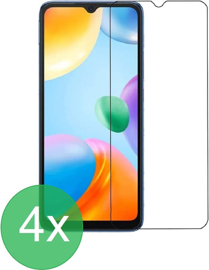 Screenprotector 4x Geschikt voor Xiaomi Redmi 10C & Poco C40 - screen protector - glas - bescherm - beschermglas - ZT Accessoires