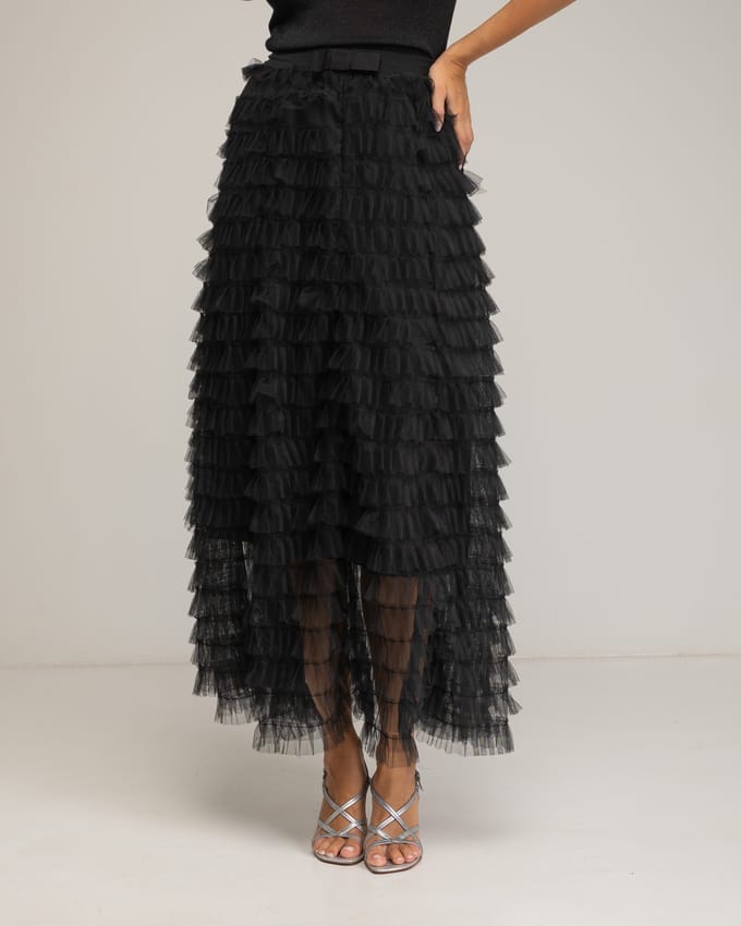 Lange rok met tule ruffles