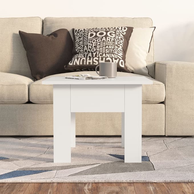 vidaXL - Salontafel - 55x55x42 - cm - bewerkt - hout - wit