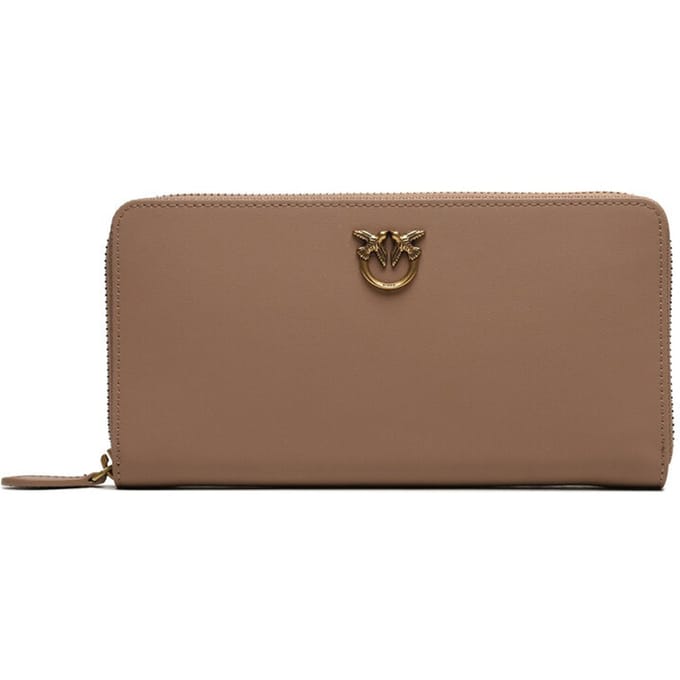 PINKO Portemonnee Ryder Zip Around Ginger Biscuit - Antique Gold Taupe