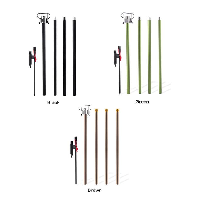 Poteau de lampe pliant en alliage d'aluminium, tige de support de lanterne réglable pour Camping randonnée pêche vert