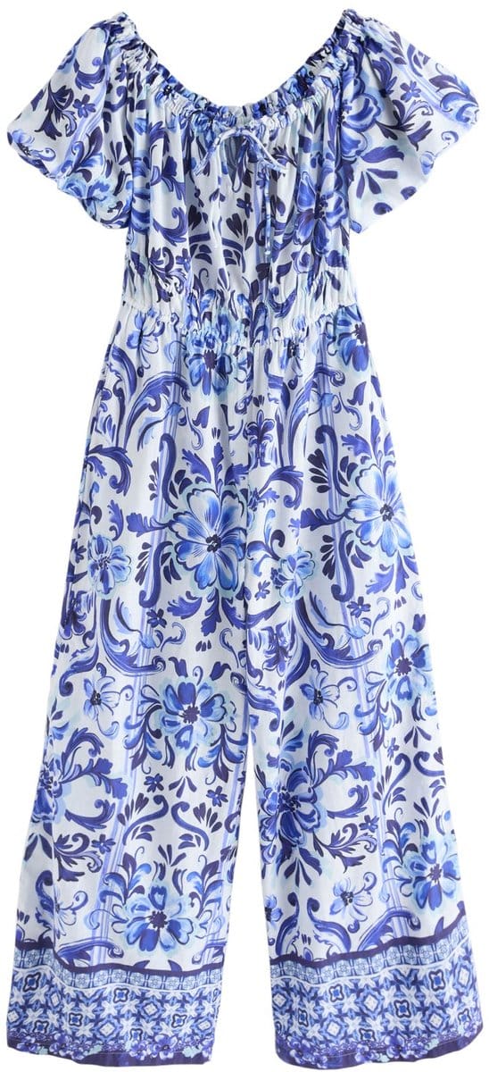 Next - Dames - Petite jumpsuit met blote schouder - Petite - Blauw