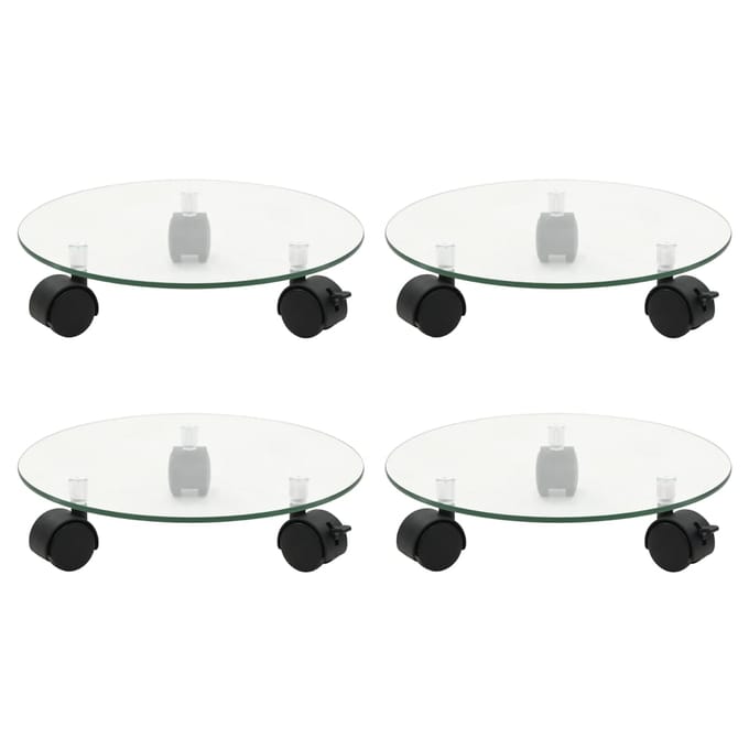 vidaXL - Plantenrollers - 4 - st - rond - 28 - cm - gehard - glas