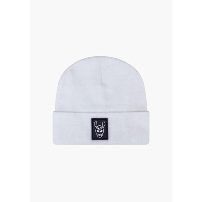 Black Donkey Beanie original i white