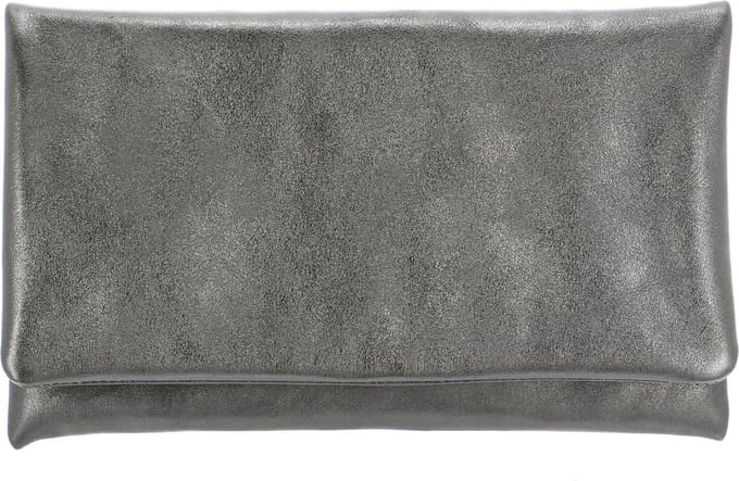 abro Leren Koppeling Avondtas Leather Mimosa Clutch Bag Guncolor Grijs