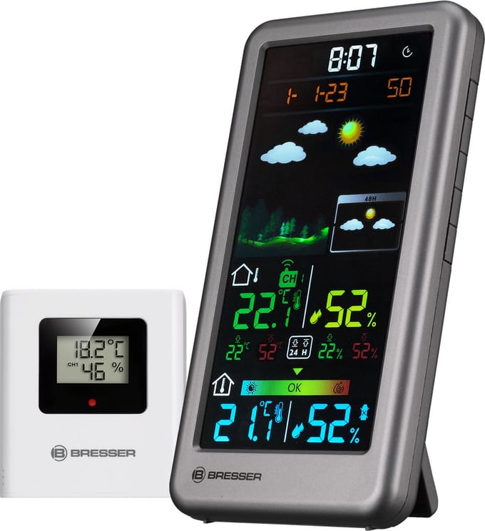 Bresser Weerstation - Neomeo V - Draadloos - Zilver - Thermo-/ Hygrometer
