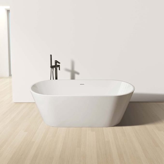 H&F Vrijstaand Bad 180x80 cm – Acryl Ligbad – Glanzend Wit – Modern Design – 180x80x58 cm