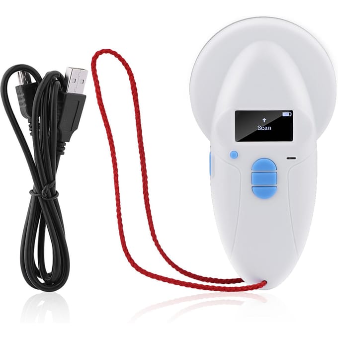 Handheld Oplaadbare Dierenchip ID Reader Microchip RFID Scanner white