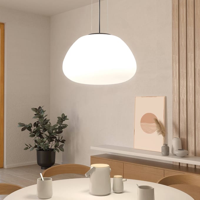 Stars of Light hanglamp Balmes, wit, Ø 42 cm, glas