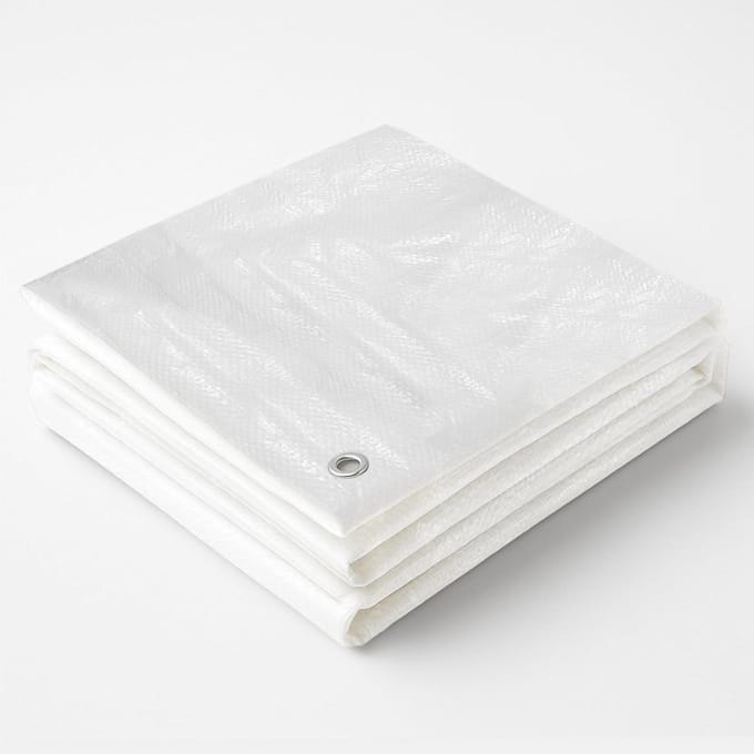 Afdekzeil - Dekzeil zeildoek - Universeel afdekken - Waterdicht uv-bestendig - 3m x 4m - Wit