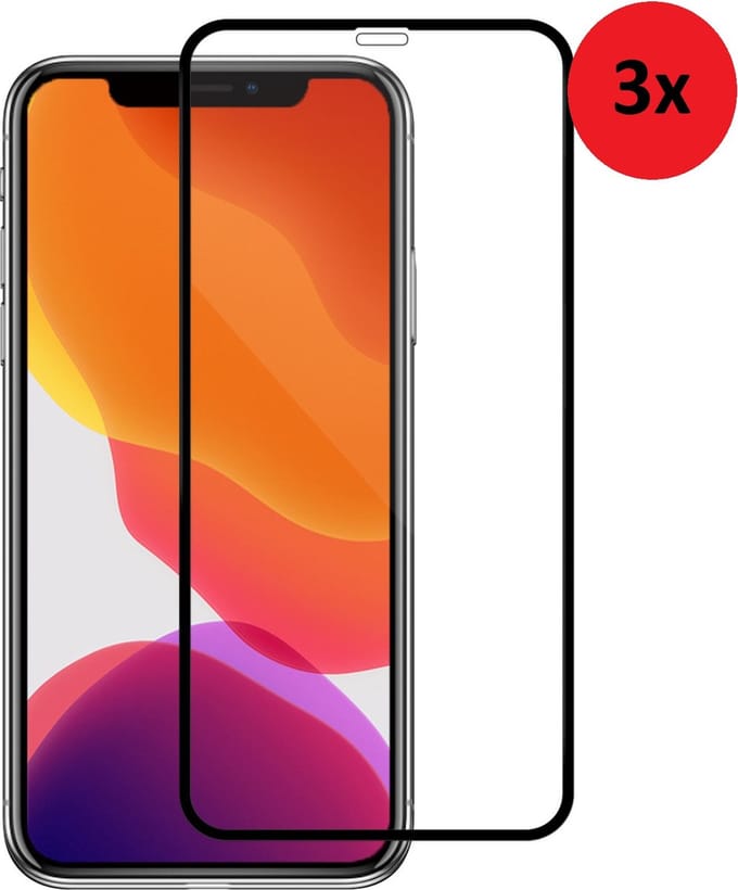 Full Screenprotector Geschikt voor iPhone 11 Pro - iPhone 11 Pro Full Tempered Glass 3x