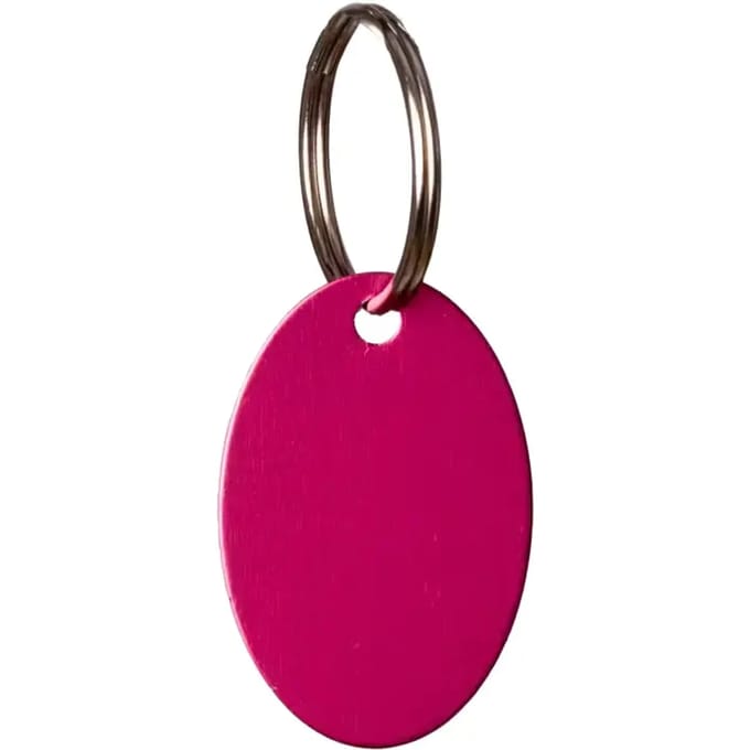 Grooming Deluxe - Naamplaatje ovaal size M 3,8 cm pink