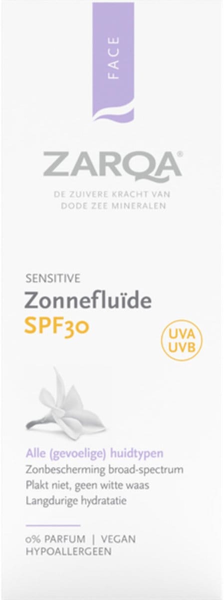 ZARQA Zonnefluïde SPF 30 Sensitive 50 ml - Hypoallergeen