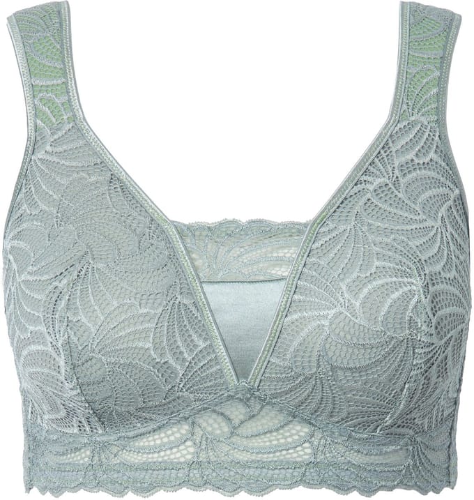 Ulla Popken - Dames - Bralette kant zonder beugel - Salbei groen - Maat 100D