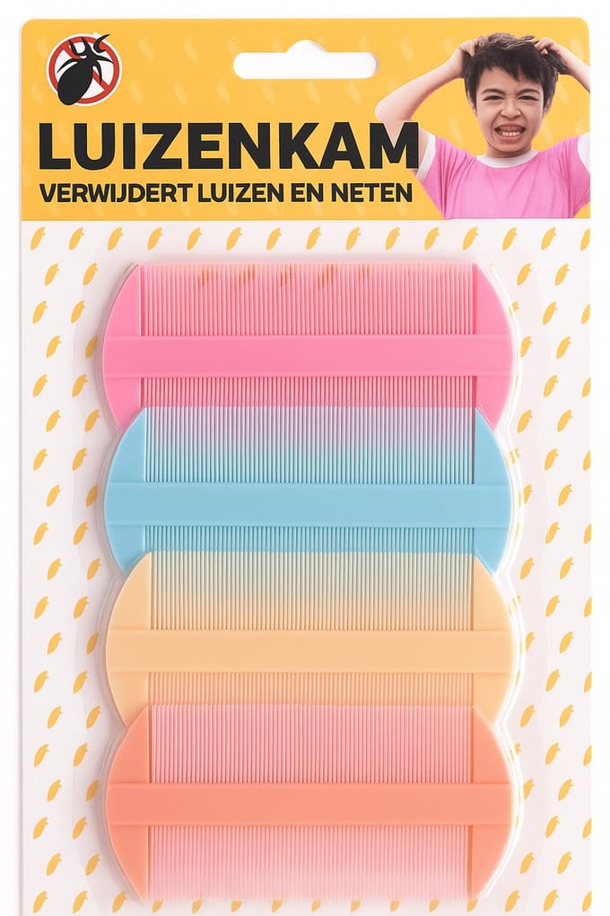 Luizenkam - Hoofdluis - Voor het verwijderen van luizen & neten - 4 stuks