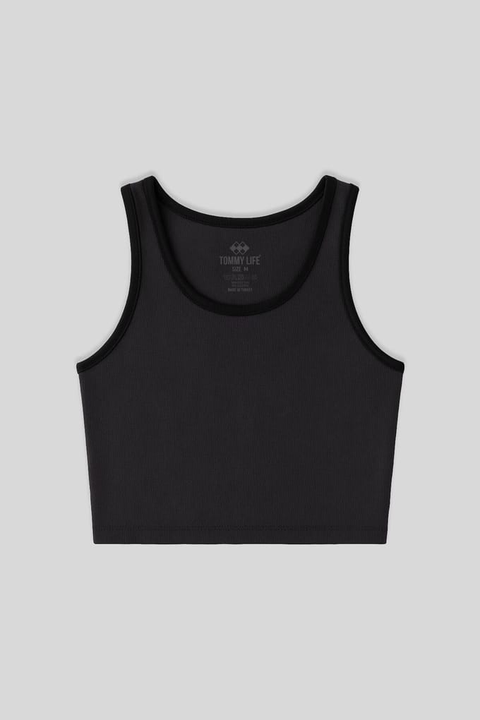 Geribbelde Mouwloze Crop Top