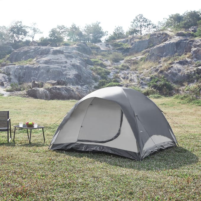 Tent Bergeijk 213x213x130 cm grijs en beige