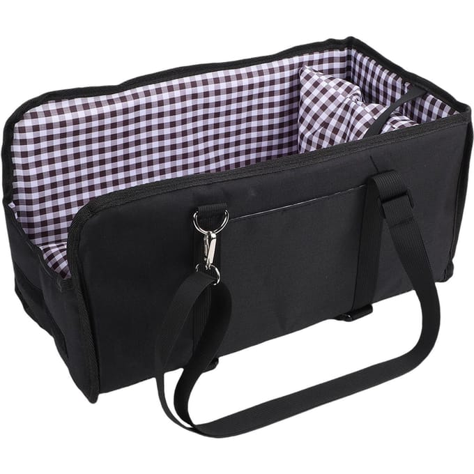 Siège Auto pour Chien de Console Antidérapant Portable Console Centrale Sécurité Chien Siège Auto Rehausseur pour Voyage Noir noir