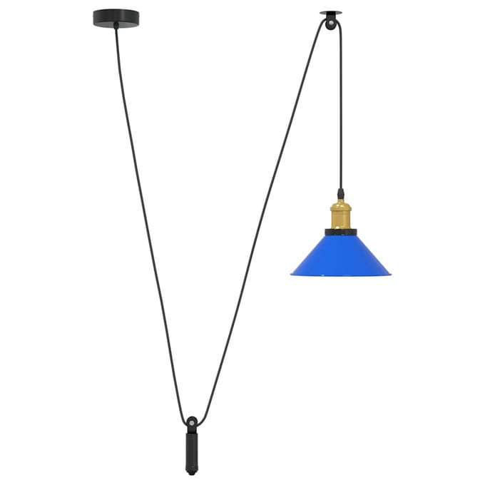 vidaXL Hanglamp in hoogte verstelbaar E27 Ø22 cm metaal donkerblauw