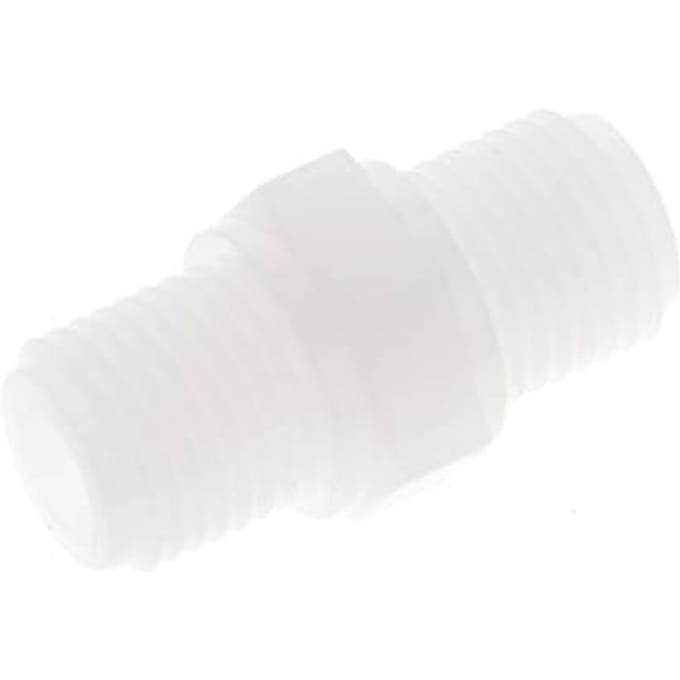 Dubbele Nippel G1/4'' PVDF 10bar FDA 17mm Hex