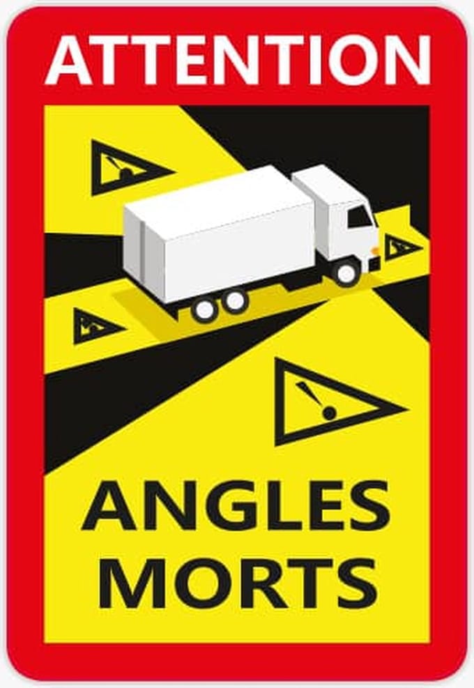 Dode hoek Sticker Frankrijk 17 x 25cm - UV & Regenbestendige Dodehoekstickers