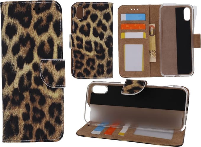 Geschikt voor Apple iPhone XS Max - Bookcase Luipaard - Portemonnee hoesje