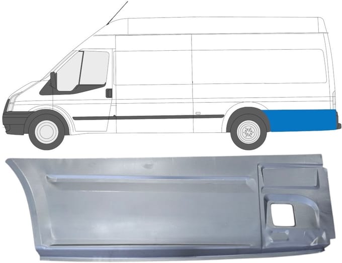 Reparatiepaneel achterspatbord voor Ford Transit 2000-2013 / Links