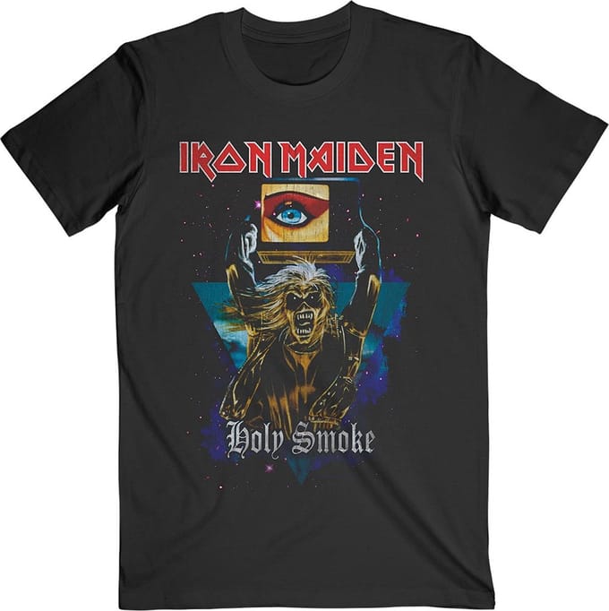 Iron Maiden - Holy Smoke Space Triangle Heren T-shirt - S - Zwart