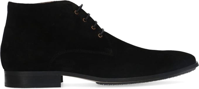 Manfield - Heren - Taupe suède veterschoenen - Maat 43