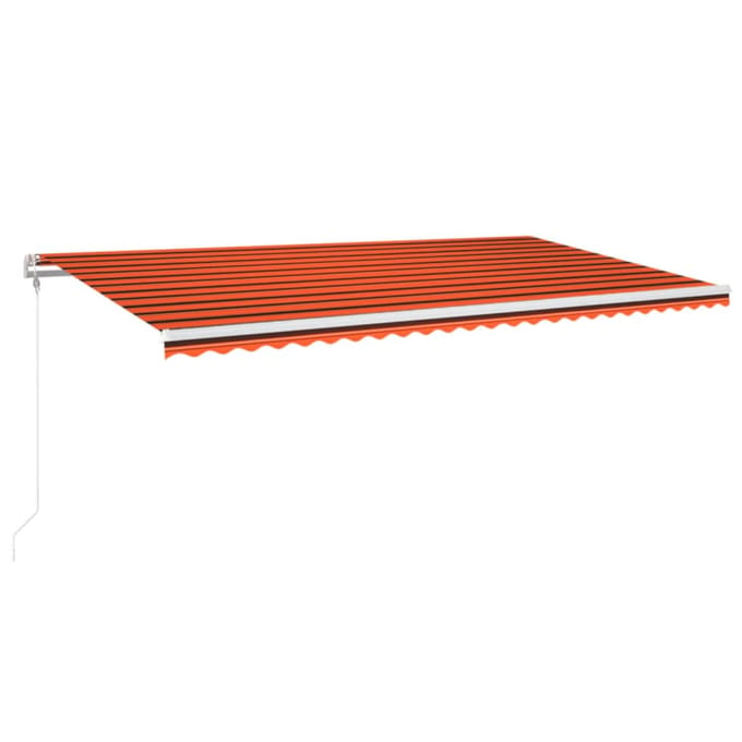 vidaXL - Luifel - automatisch - met - LED - windsensor - 600x300 - cm - oranje - bruin