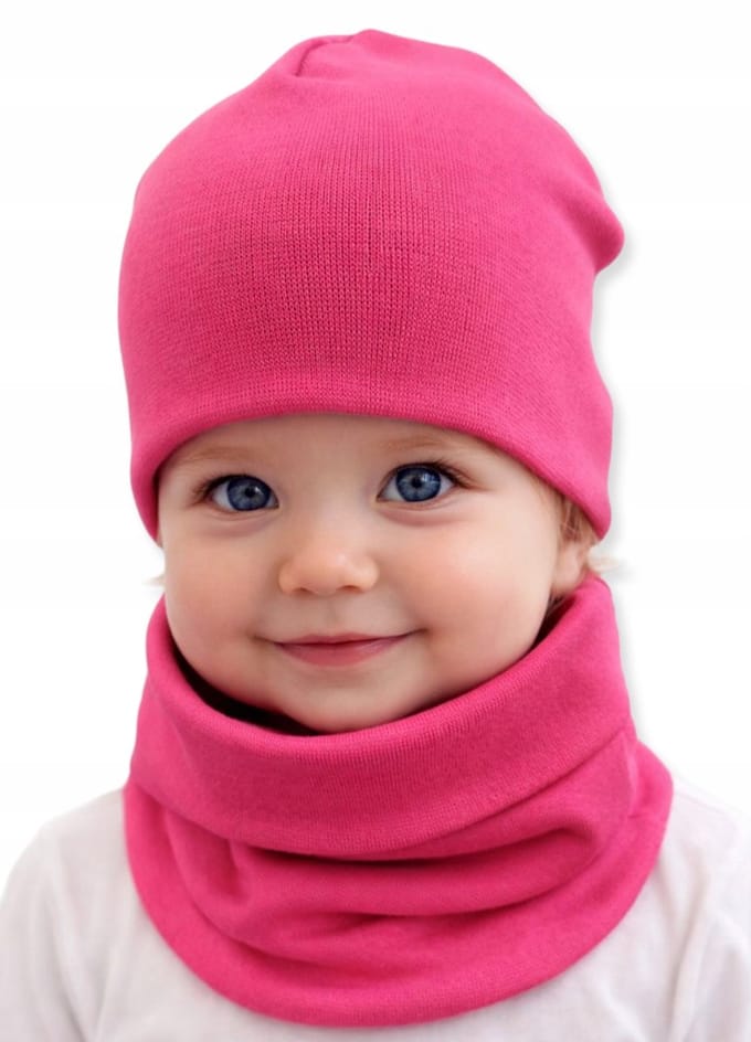 Dartomik - Babykleding Set - Czapka en Komin - Amarant - 0M+