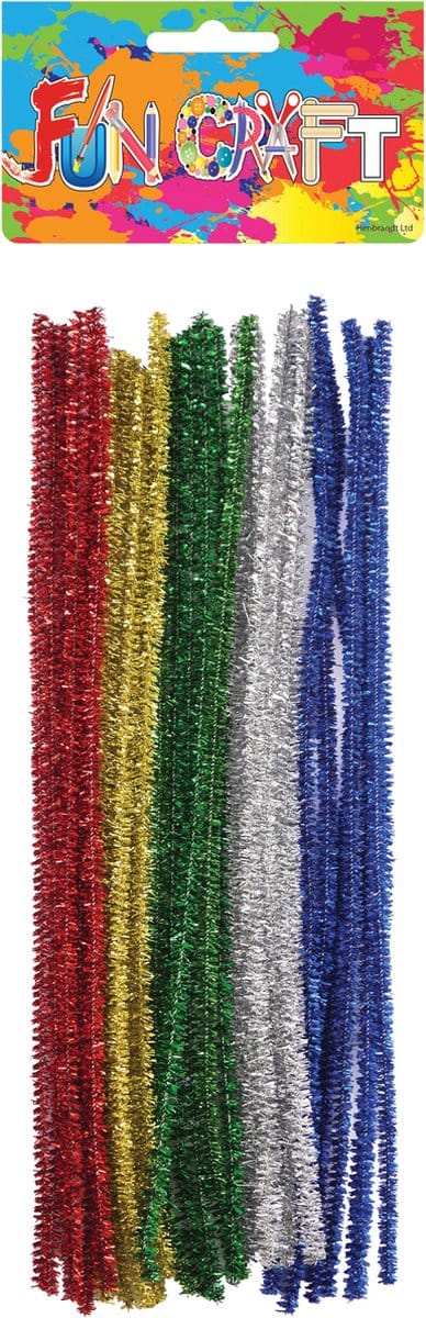 Chenille draad - 30x - glitter - 30 cm - hobby/knutsel materialen - hobbydraad - Chenilledraad